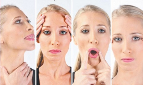 Reconstrução facial - ginástica facial.Exercícios em casa. Vídeos, comentários, fotos
