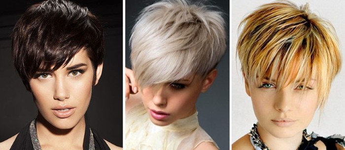 Pixie haircut for short and medium hair for women. Photo, front and back views, a diagram of how to cut, who suits