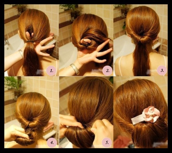 Die modischsten und schönsten Frisuren für langes Haar. Anleitung, wie man einfache, leichte Abendfrisuren macht. Ein Foto