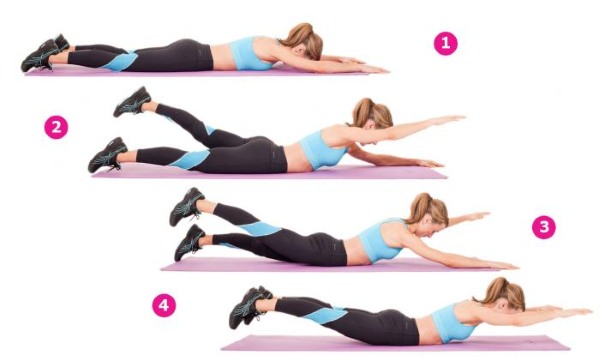 Oefeningen voor de rug, houding van vrouwen, met osteochondrose, scoliose, hernia. Thuis trainen met en zonder dumbbells