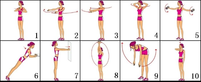 Hur man snabbt pumpar upp musklerna i armarna, bröstbenet, ryggen, benen, underarmarna, nedre delen av ryggen för en tjej från grunden