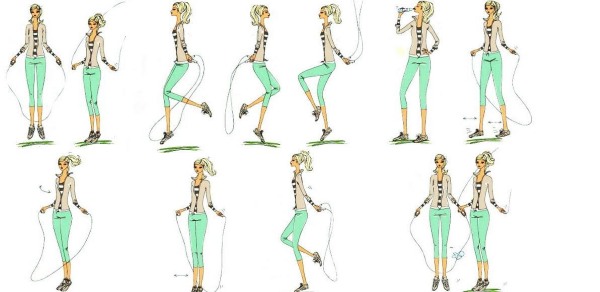 Exercices à la corde pour amincir l'abdomen, les côtés, les fesses, les jambes. Résultats pour femmes, hommes, photos