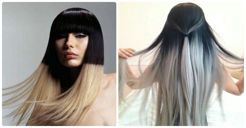 Ombre for dark and dark blond short, medium, long hair - fashionable haircuts with and without bangs. A photo