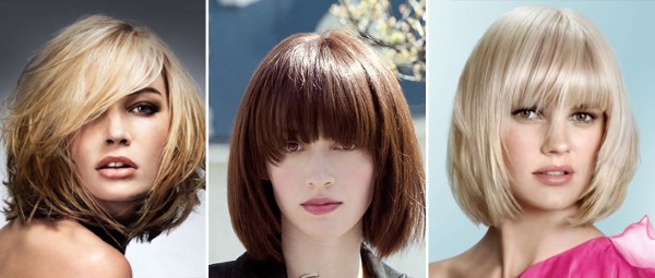 Coupes de cheveux avec une frange pour cheveux moyens 2020. Photo de coupes de cheveux à la mode pour un visage rond, ovale et carré