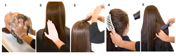 Meluruskan rambut dengan ubat tradisional dan profesional tanpa menyeterika dan pengering rambut, meluruskan keratin