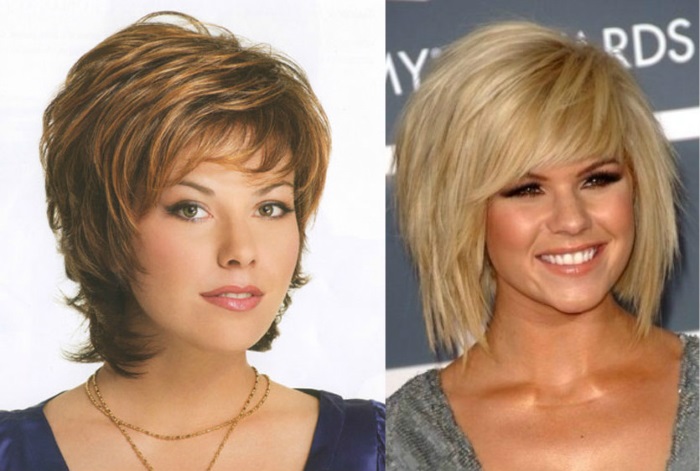 Orta uzunlukta saçlar için kadın saç kesimi. Fotoğraflar, başlıklar, önden ve arkadan görünümler