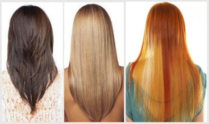 Corte de cabelo feminino para cabelos de comprimento médio. Fotos, títulos, vistas frontal e traseira