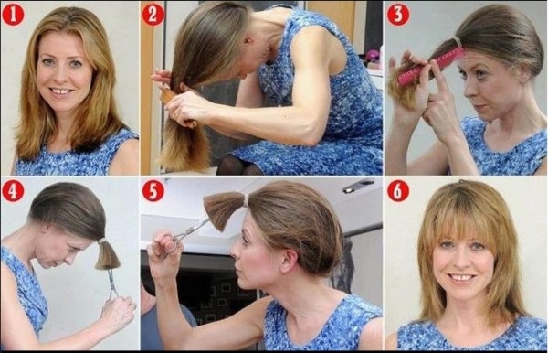 Como cortar seu cabelo uniformemente. Instruções passo a passo em casa