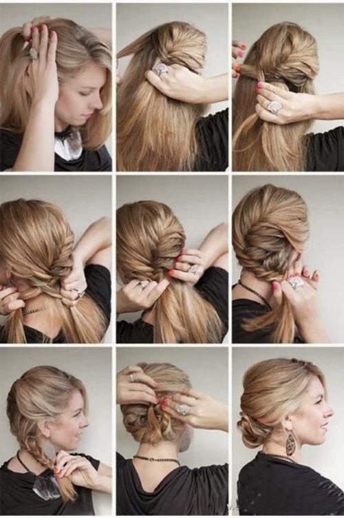 Acconciature per capelli medi per una celebrazione. Belle idee per lo styling fai-da-te in più fasi, con e senza frangia. Una foto