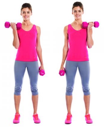 Exercicis de bíceps amb peses per a dones. Com fer-ho bé, el més eficaç