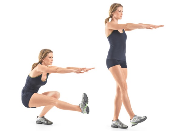 Exercices de base pour les fesses et les jambes pour les filles: avec haltères, bande élastique, haltères, poids, extenseur, fitball, bande élastique