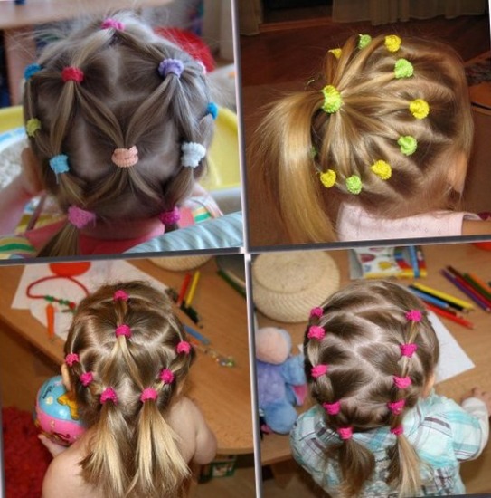 Bells pentinats amb cabells curts per a les nenes a l'escola, guarderia, senzills en 5 minuts, trenes, instruccions amb fotos