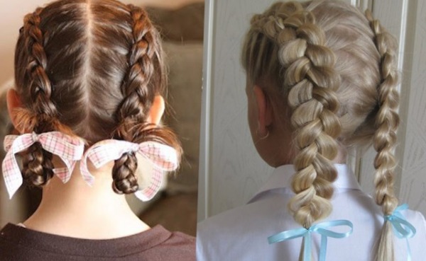 Όμορφα χτενίσματα με κοντά μαλλιά για κορίτσια στο σχολείο, νηπιαγωγείο, απλό σε 5 λεπτά, πλεξούδες, οδηγίες με φωτογραφίες