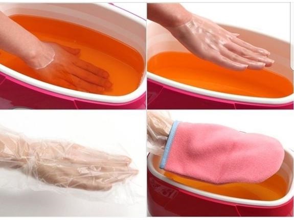 Parafin fürdők kéz és láb számára. Előnyök, otthoni használati utasítás, receptek a kompozíciókhoz