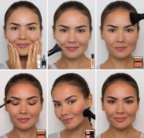 La séquence d'application du maquillage sur le visage. Instructions étape par étape avec photos et images. Cours de contournage pour les débutants