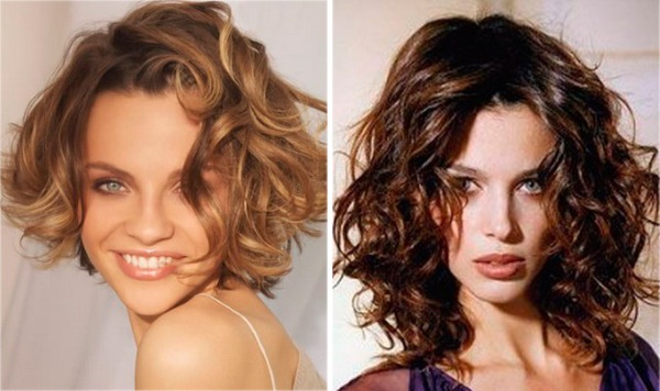 Cortes de pelo de moda para mujeres hermosas para cabello rizado de longitud media: con flequillo y sin, que no requieren peinado. Nuevo para 2020