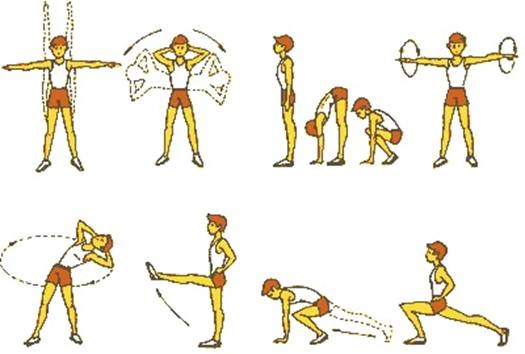 Oefeningen voor het afslanken van benen en heupen in een week voor vrouwen met halters, gewichten, met een rubberen band, fitball
