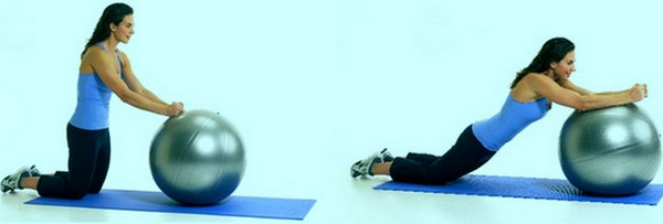 Exercicis per a la columna vertebral sobre una pilota segons Bubnovsky, amb osteocondrosi i hèrnia de la columna lumbar