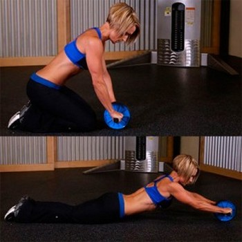 Cvičenie s gymnastickým kolieskom pre ženy. Výhoda po pôrode, s kýlou chrbtice, osteochondrózou, kontraindikáciami.Komplex pre začiatočníkov