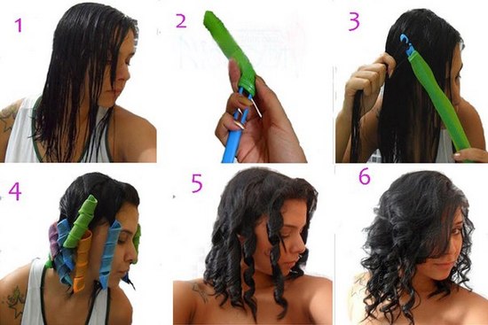 كيفية لف الشعر على بكرو باستخدام عصا ، الفيلكرو ، الحليمات الحلزونية