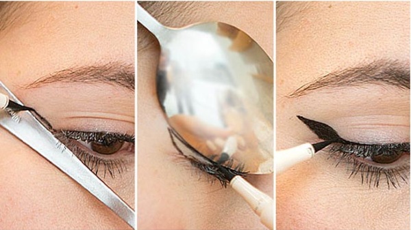 Cara melukis anak panah di depan mata anda dengan eyeliner secara berperingkat. Cantik untuk dirinya sendiri, sempurna dan sekata. Foto, tutorial video