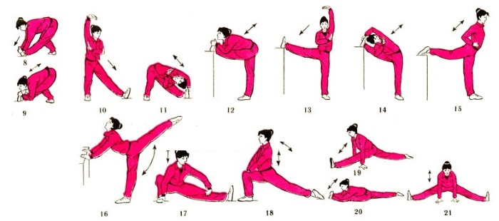 Estiramiento para principiantes en casa antes, después del entrenamiento, para la espalda, rajaduras, todo el cuerpo