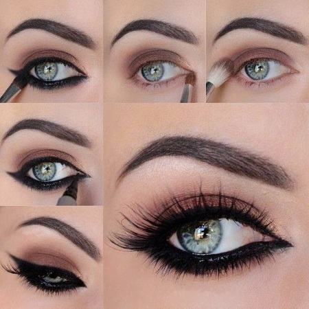 Comment agrandir vos yeux avec du maquillage: flèches, ombres, eye-liner, crayon, avec une paupière en surplomb. Instruction étape par étape