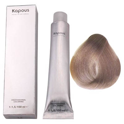 Tintura de cabelo Kapus com ácido hialurônico. Paleta, foto antes e depois da coloração.Instruções de uso