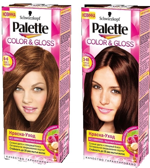 Paleta de tintura de cabelo. Paleta de cores, foto de cabelo, comentários, preço
