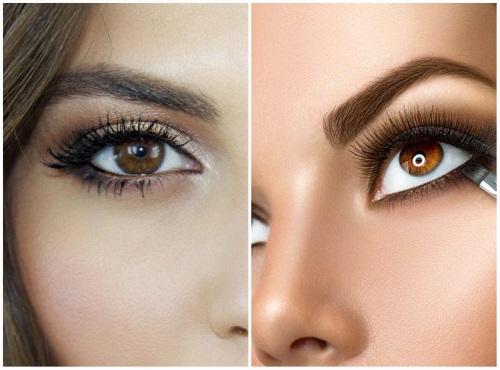 Make-up voor bruine ogen en donker haar voor elke dag, bruiloft, avond. Foto en stapsgewijze instructies voor het maken