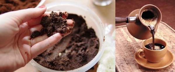 Body scrub fra kaffegrut. Oppskriften på hvordan du lager en kaffeskrubb med egne hender av cellulitter. Et foto