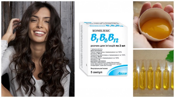 Vitamin B12 untuk rambut dalam bentuk tulen, ampul: penggunaan luaran, penyediaan topeng. Bermakna Cyanocobalamin, Pyrodoxin, Balsem madu