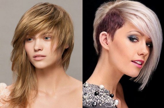 Cortes de pelo creativos y coloración del cabello para cabello medio, corto y largo. Tendencias de moda 2020. Foto
