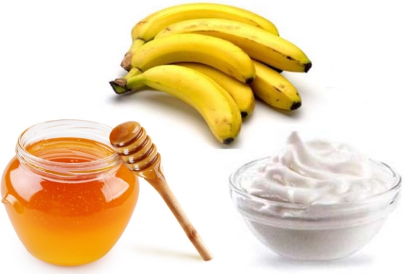 قناع الموز للوجه للتجاعيد والجلد حول العينين. وصفات مع تأثير النشا والبوتوكس والعسل والبيض