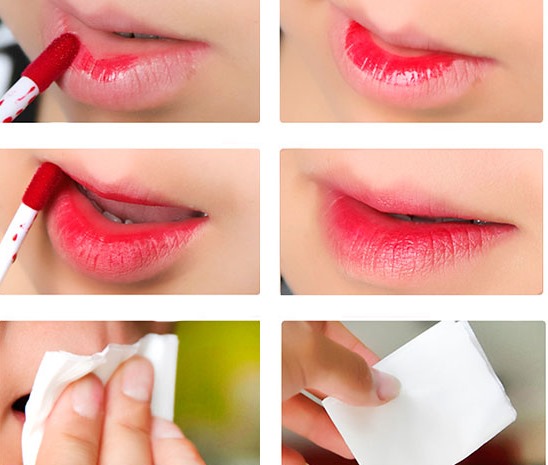 Lip tint - nó là gì, làm thế nào để sử dụng nó: gel, son môi, bút dạ, phim, bút dạ. Công cụ tốt nhất hàng đầu