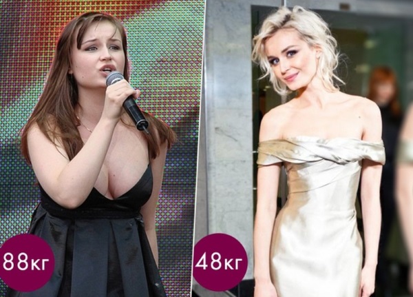 Polina Gagarina ลดน้ำหนักได้อย่างไร ภาพถ่ายก่อนและหลังลดน้ำหนักอาหารคำแนะนำของนักร้อง