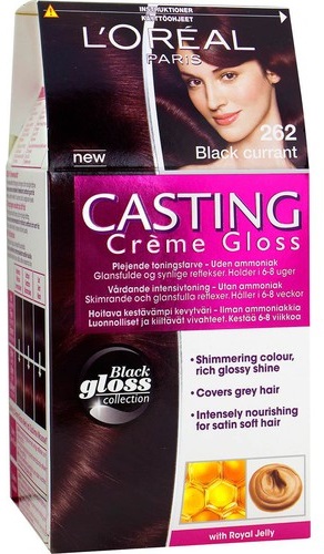 Verf Loreal Casting Cream Gloss. Foto van het kleurenpalet, instructies voor gebruik
