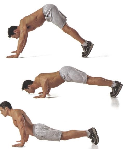 Programa push up per a principiants. Taula per guanyar massa muscular, aprimar, bombejar músculs pectorals per a tots els músculs del cos