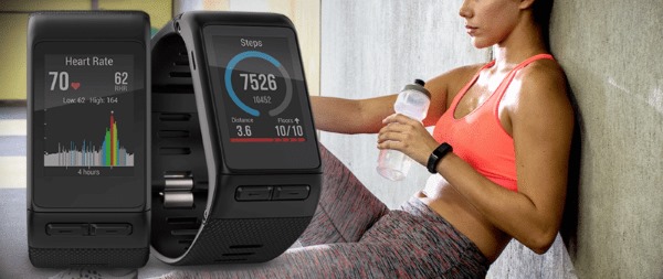 Fitnessuhr mit Herzfrequenzmesser und Schrittzähler. Druckmessarmband, Smartwatch, wasserdicht. Bewertung