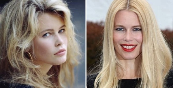 Claudia Schiffer en su juventud y ahora. Foto de cómo se ve antes y después de la cirugía plástica.