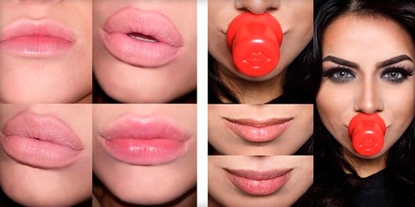 Wie man die Lippen ohne Operation mit Make-up, Flaschen und Übungen zu Hause vergrößert
