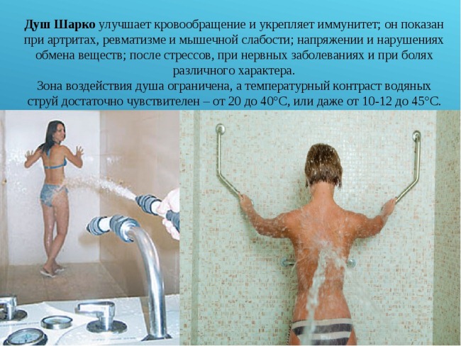 Charcot's Dusche zur Gewichtsreduktion. Wie es zu Hause gemacht wird, vor und nach Fotos, Bewertungen
