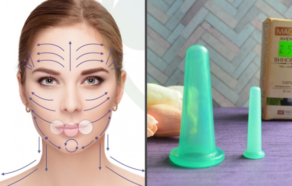 Vacuum massage of the face with banks. Lines, how to do it, video