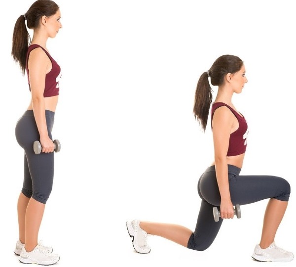 Exercicis per al múscul del gluti màxim per a una dona al gimnàs, a casa. Tècnica, foto