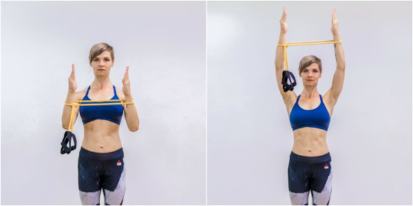 Ασκήσεις χεριών με ελαστική ταινία για γυναίκες στο σπίτι για απώλεια βάρους. βίντεο