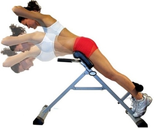 Rygpumpning i gymnastiksalen med håndvægte, vægtstang, elastik, kropsvægt, på den vandrette bjælke