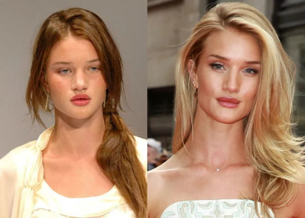 Rosie Huntington-Whiteley. Hình ảnh trước và sau khi phẫu thuật thẩm mỹ áo tắm, không trang điểm, phong cách, tiểu sử