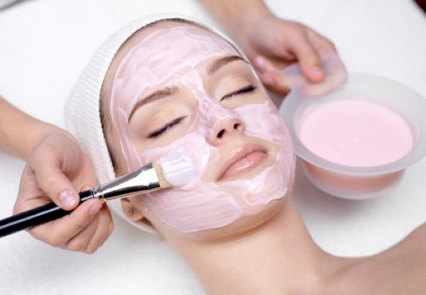 Facial treatments in the salon with a beautician, at home before the wedding, after peeling, sea, cleaning